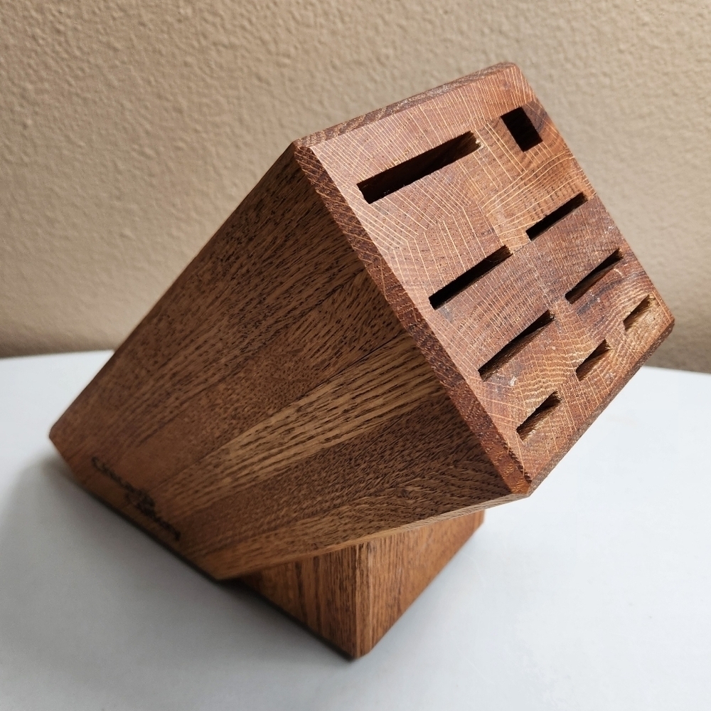 Chicage Cutlery Solid Oak Knife Block (Block Only)